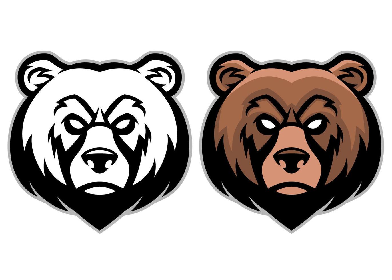 Angry Bear head mascot vector