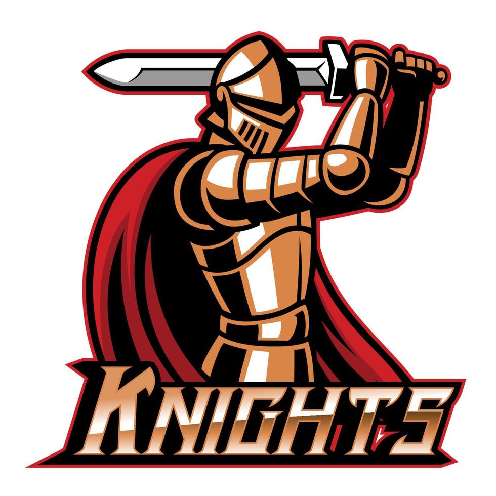 knight mascot with the sword vector