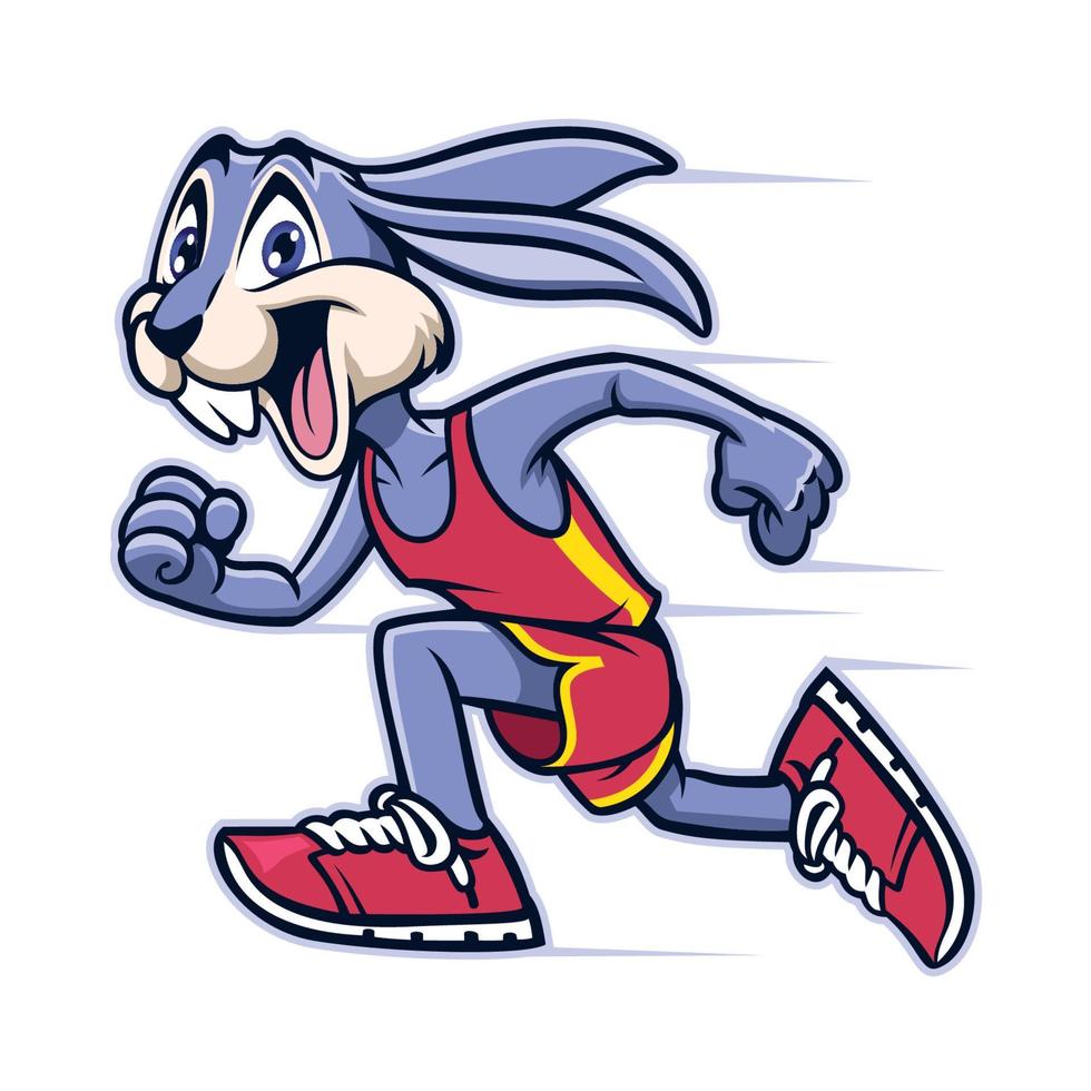 Rabbit mascot running vector