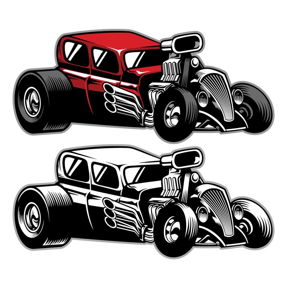 hotrod custom car vector