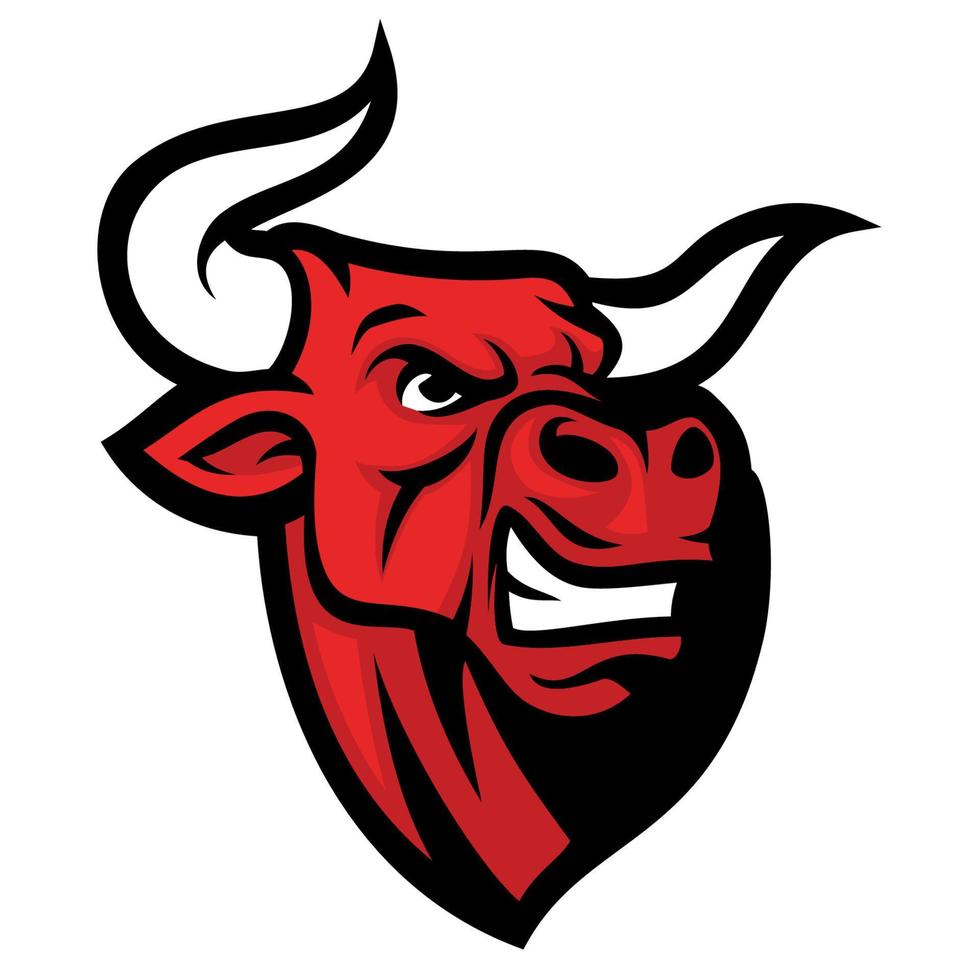 angry bull head vector