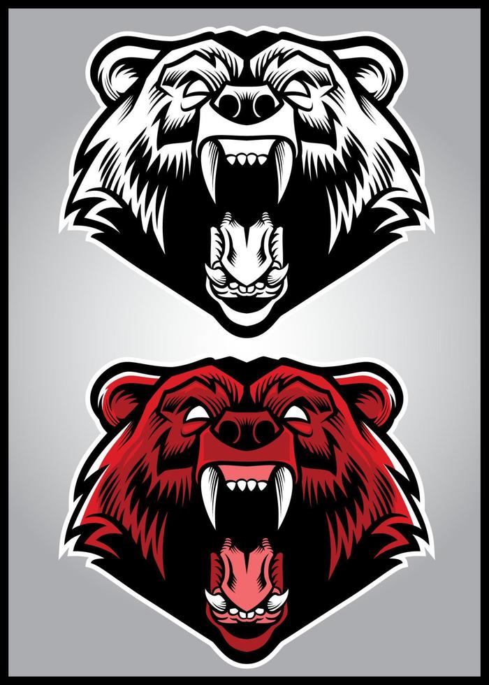 angry grizzly bear mascot vector