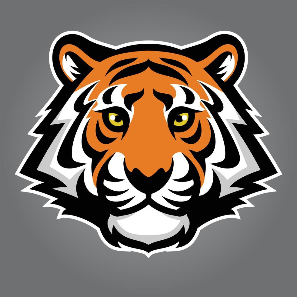 Tigre cabeza deporte logo estilo vector