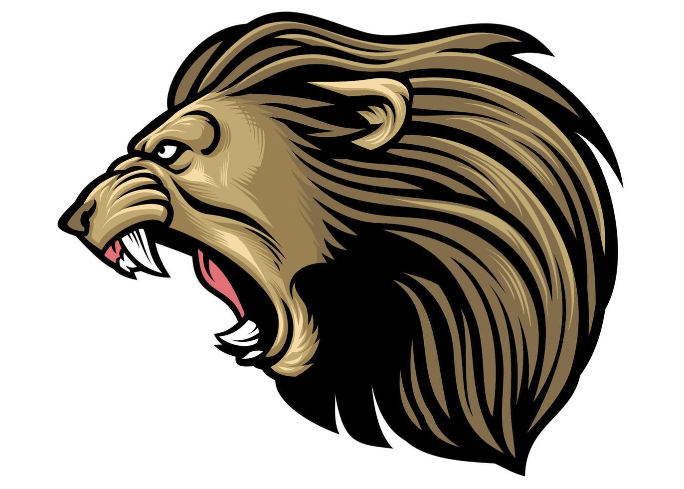 roaring lion head vector