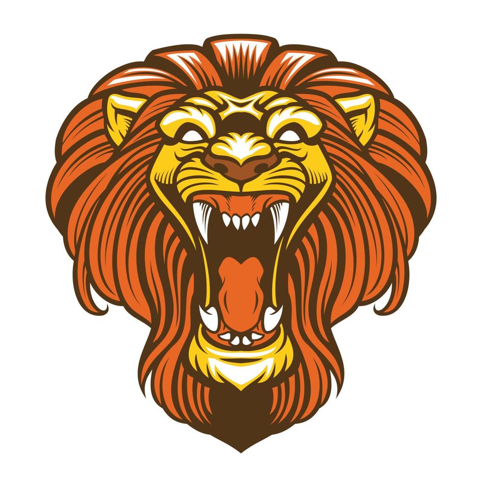 Angry lion roaring mascot vector