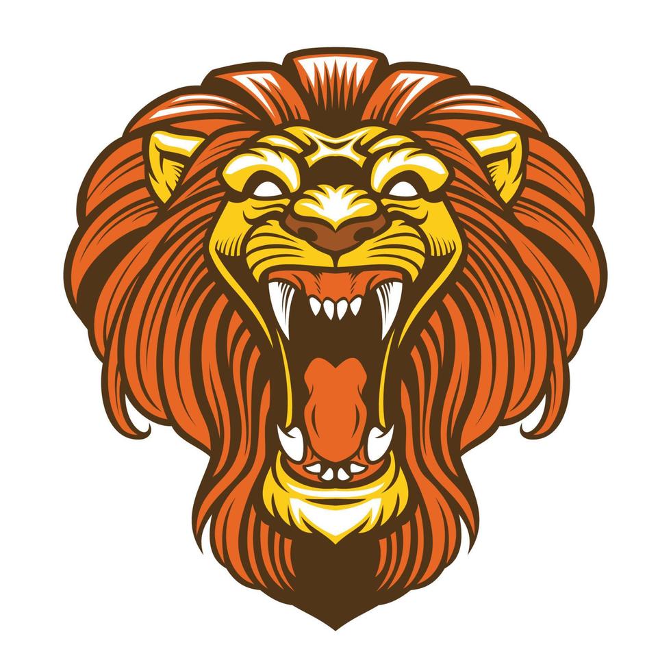 Angry lion roaring mascot vector