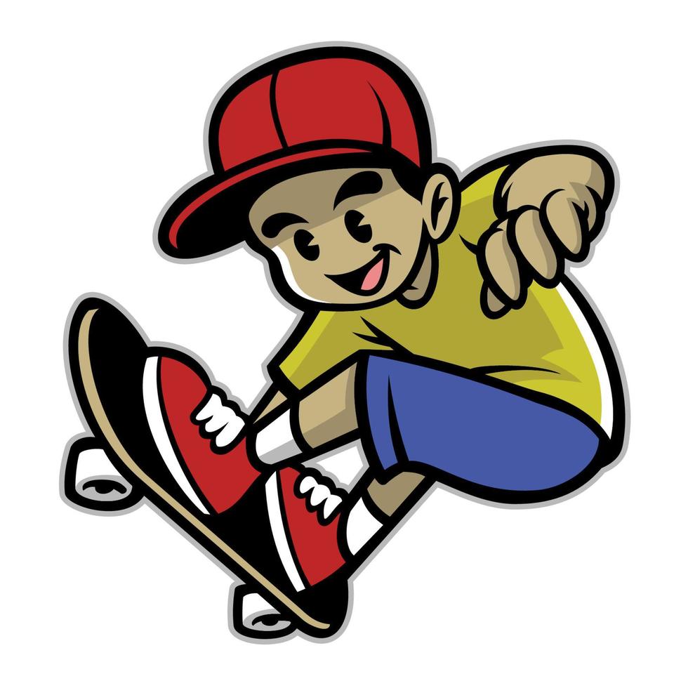 skater boy playing skateboard vector