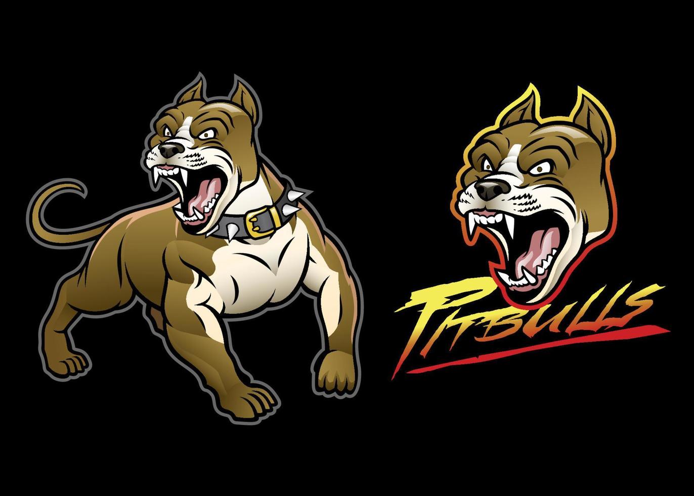 Pittbull dog angry vector