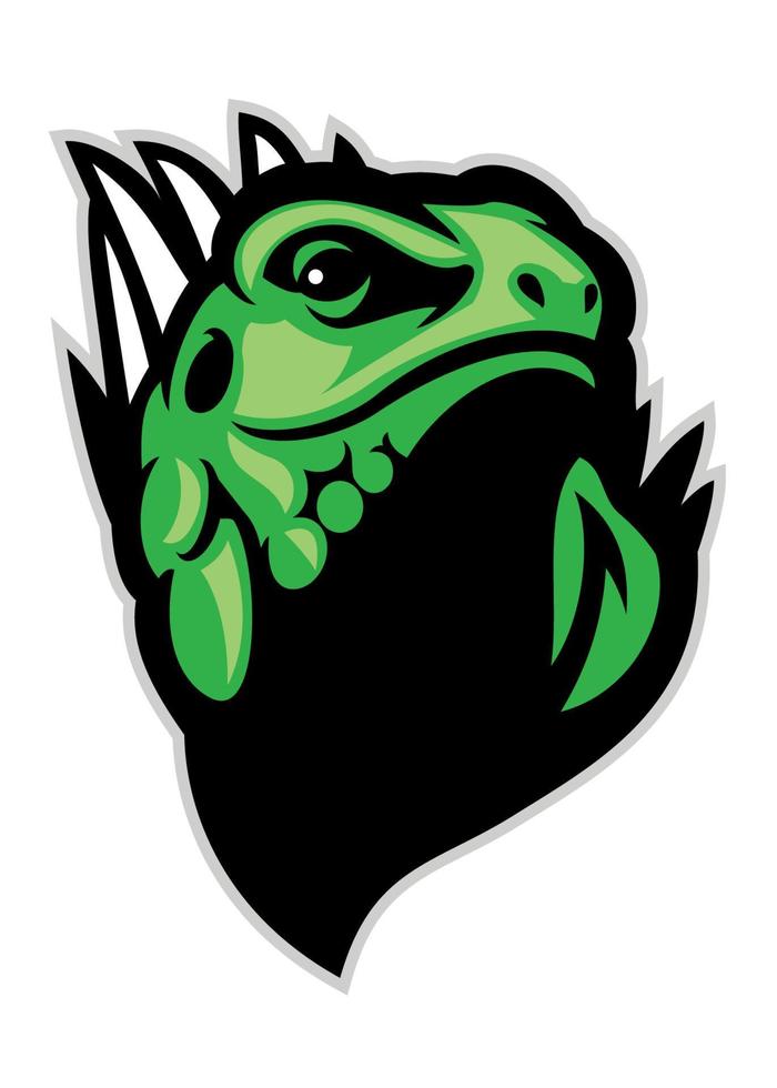 Iguana head mascot vector