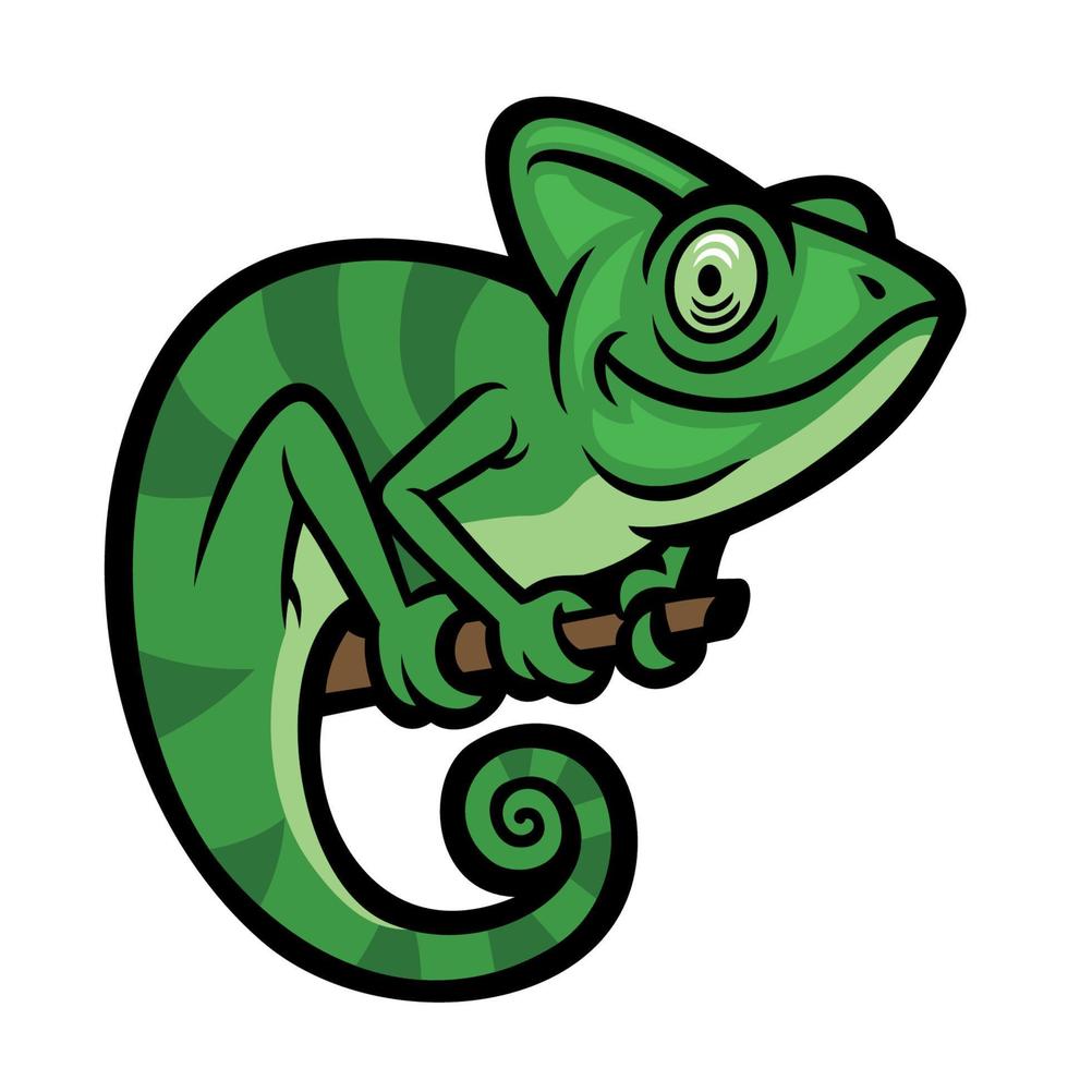 Smiling happy chameleon vector