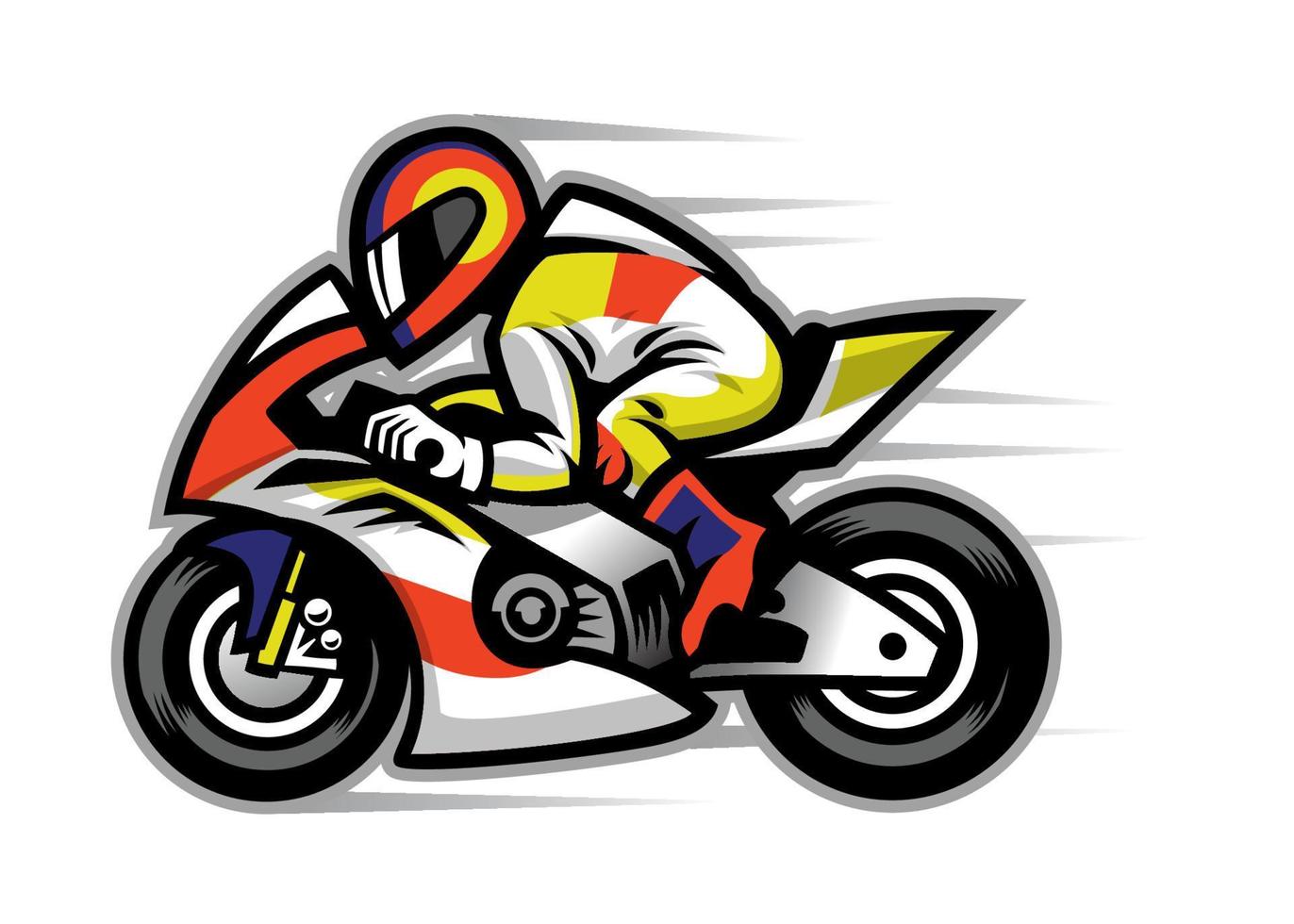 motocicleta carreras mascota vector