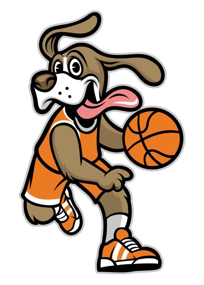 perro baloncesto mascota vector