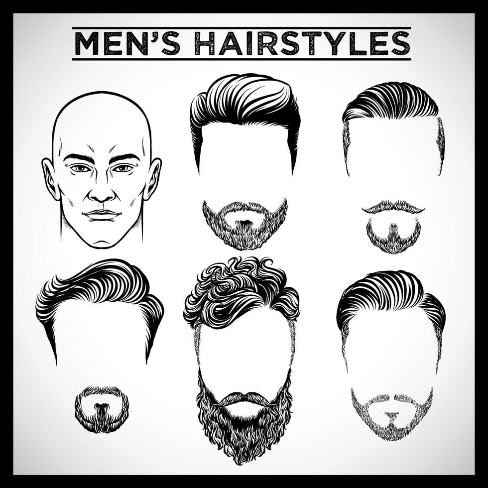 hombres peinado colección conjunto vector