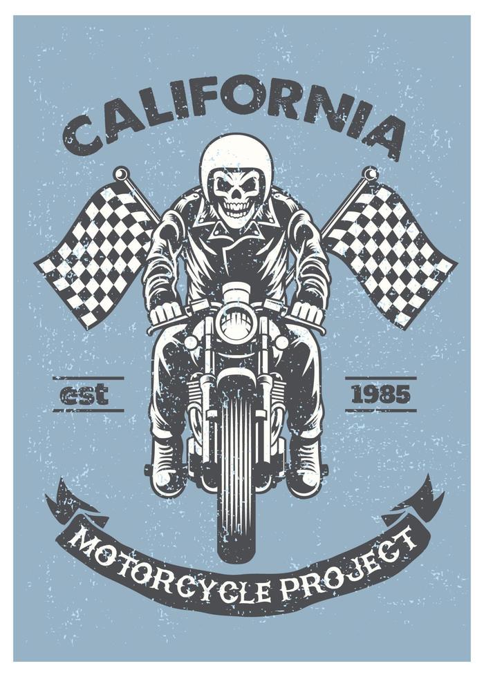 Clásico y texturizado motocicleta garaje póster vector