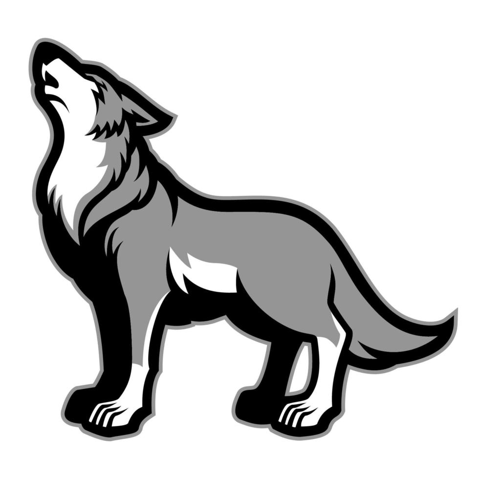 vector of howling wolf