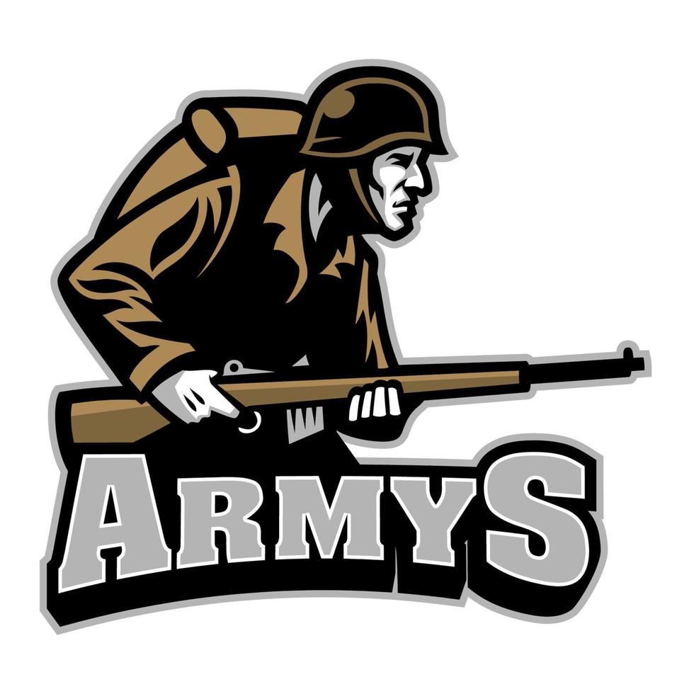 soldier carrying the rifle vector