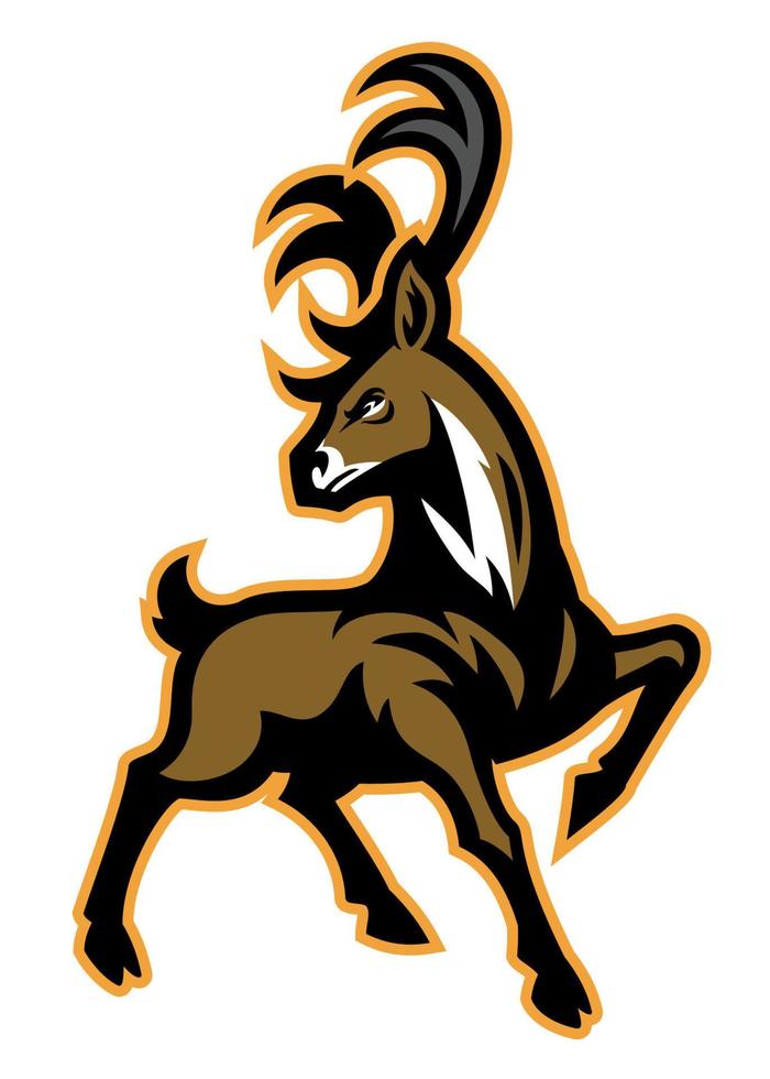 Buck mascot with big antler vector