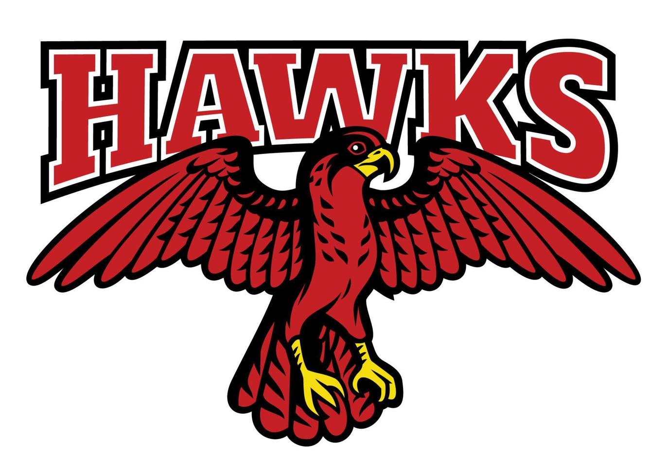 Red hawk mascot vector