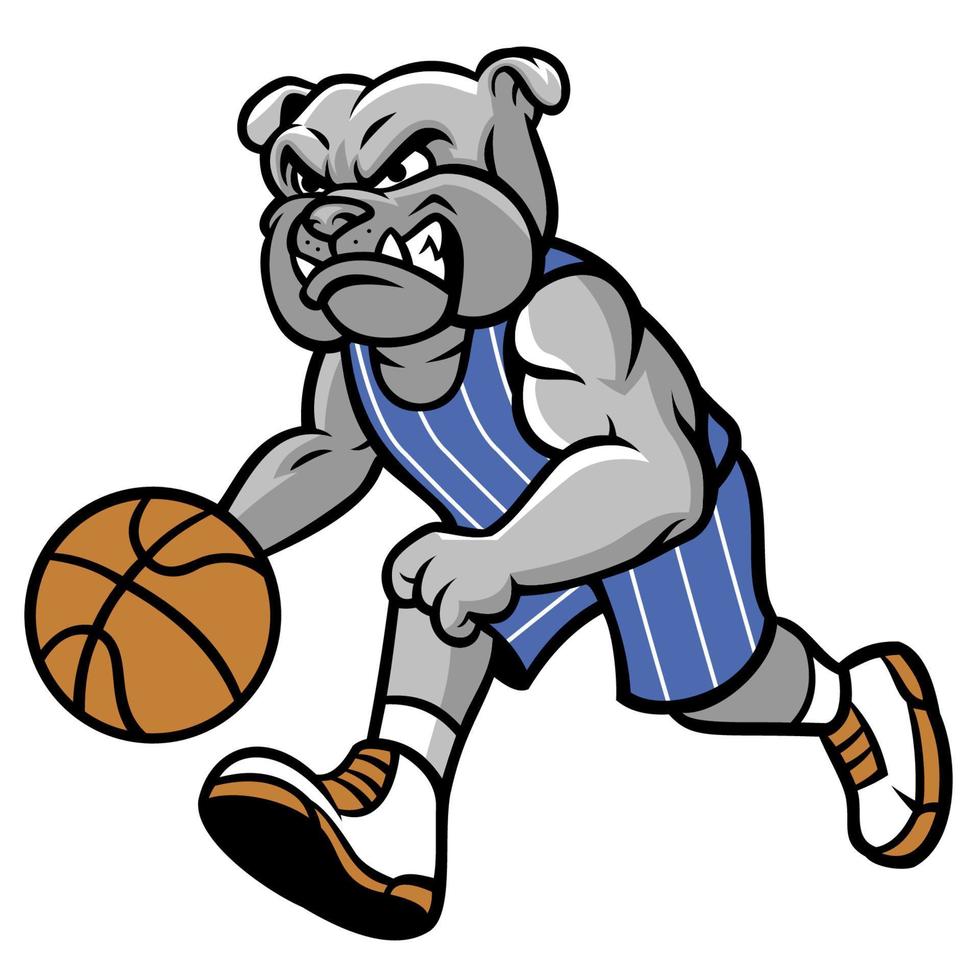 bulldog basketball mascot vector