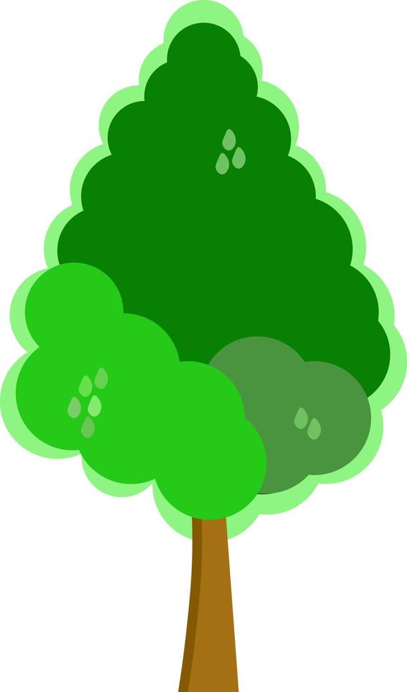 Green tree on white background minimal design vector