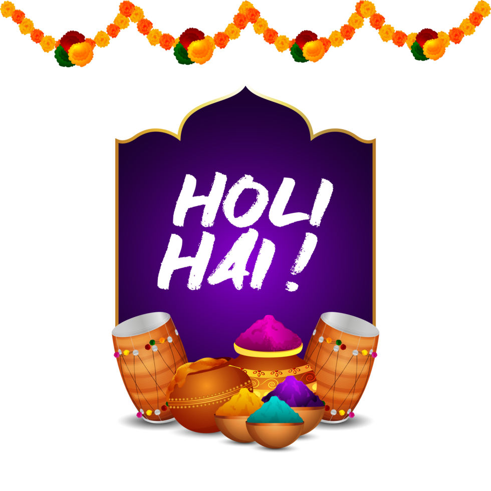 Happy holi indian festival  illustration png