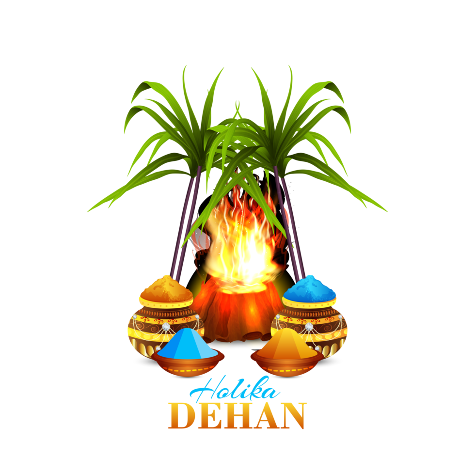 Hindu festival holika dehan indian festival card png