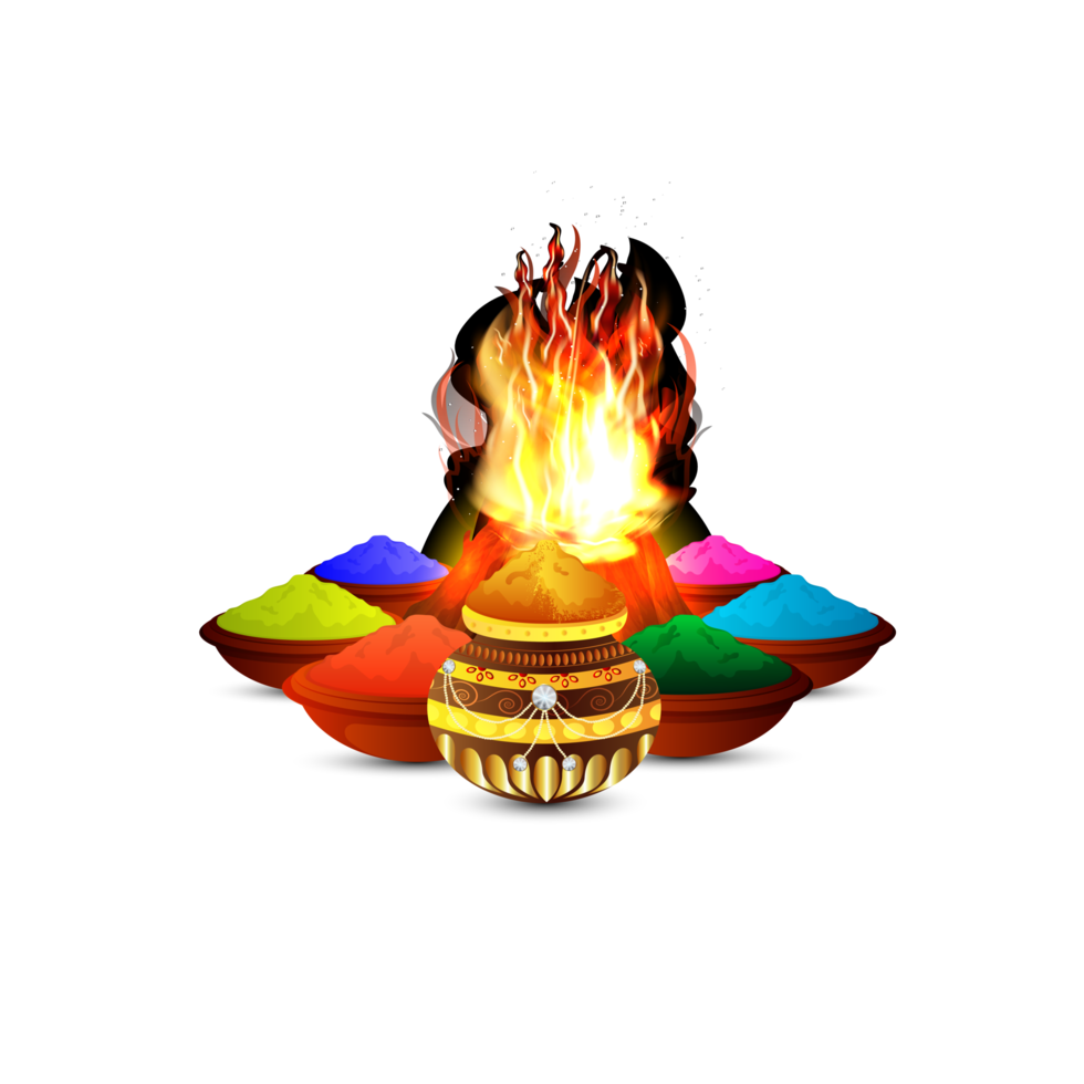 Hindu festival holika dehan indian festival card png