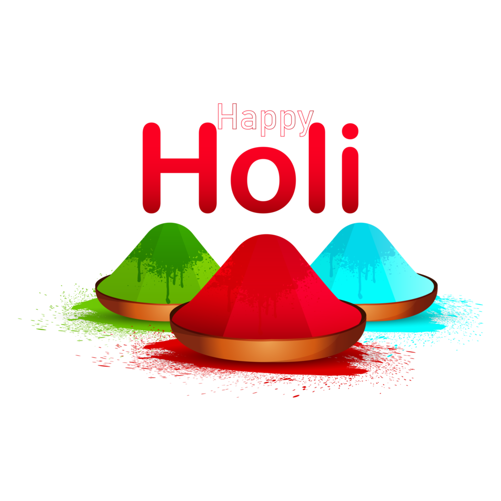 Happy holi festival of color with exploded colorful powder png