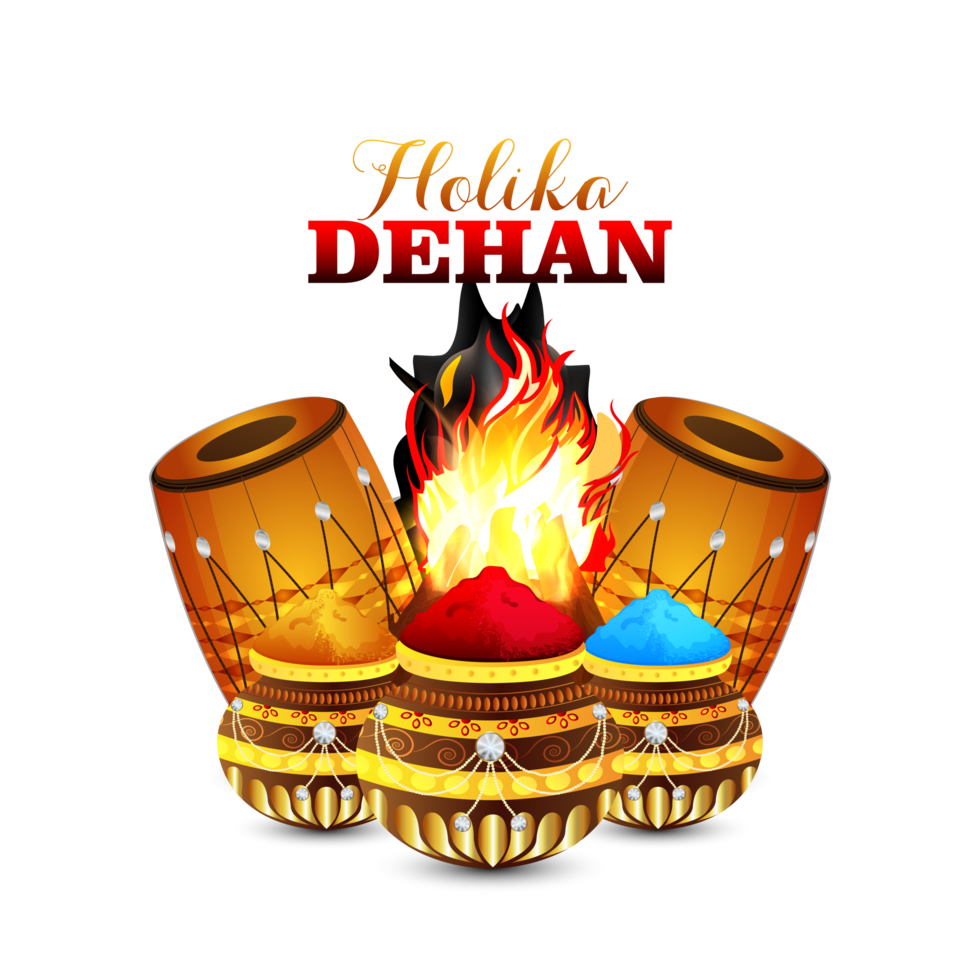 Hindu festival holika dehan indian festival card png