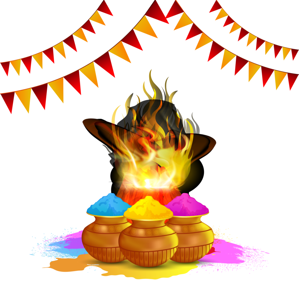 Hindu festival holika dehan indian festival card png