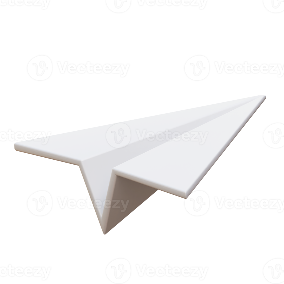 3d Paper plane. Send message and transfer information. png