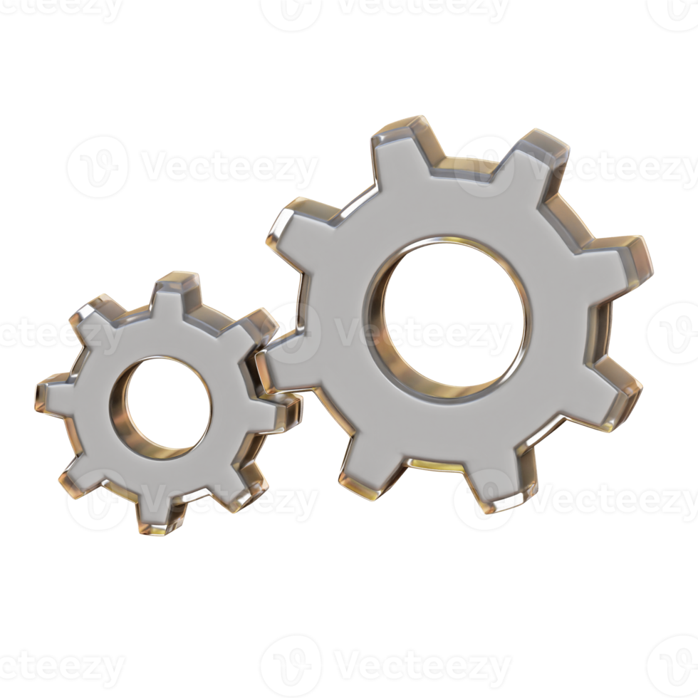 3d Cogwheel gear, setting symbol. Repair, and optimizing. png