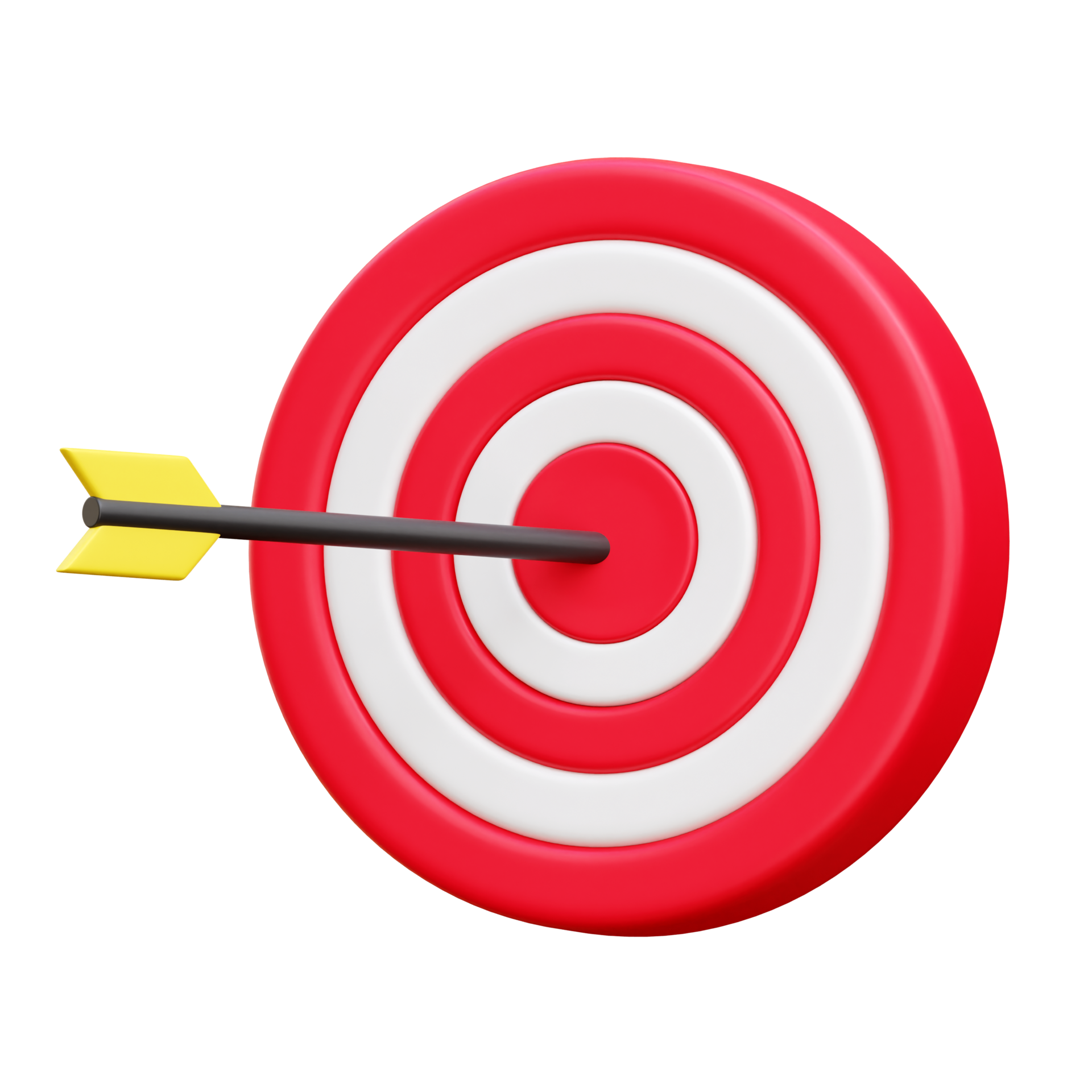3d Business goal. Dart arrow hit the center of the target. Business