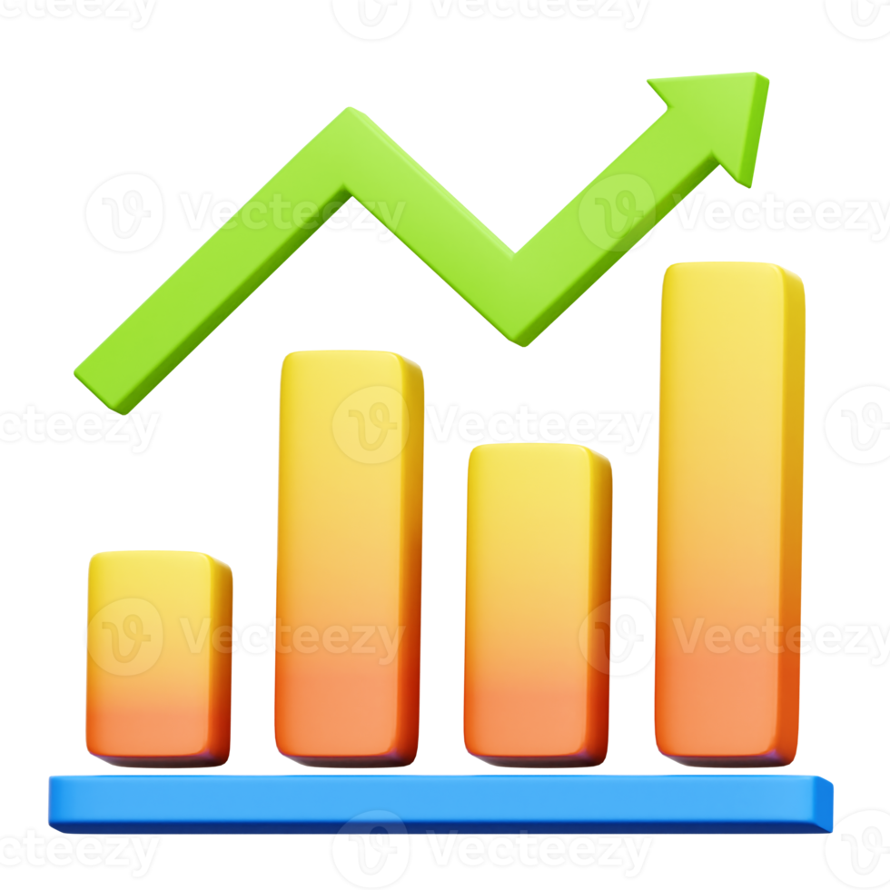 3d Growth charts and diagram icons. Charts and graphs. Pie, Line, Candlestick Chart. png