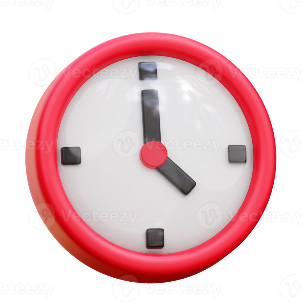 3d rot einfach Uhr Symbol. png