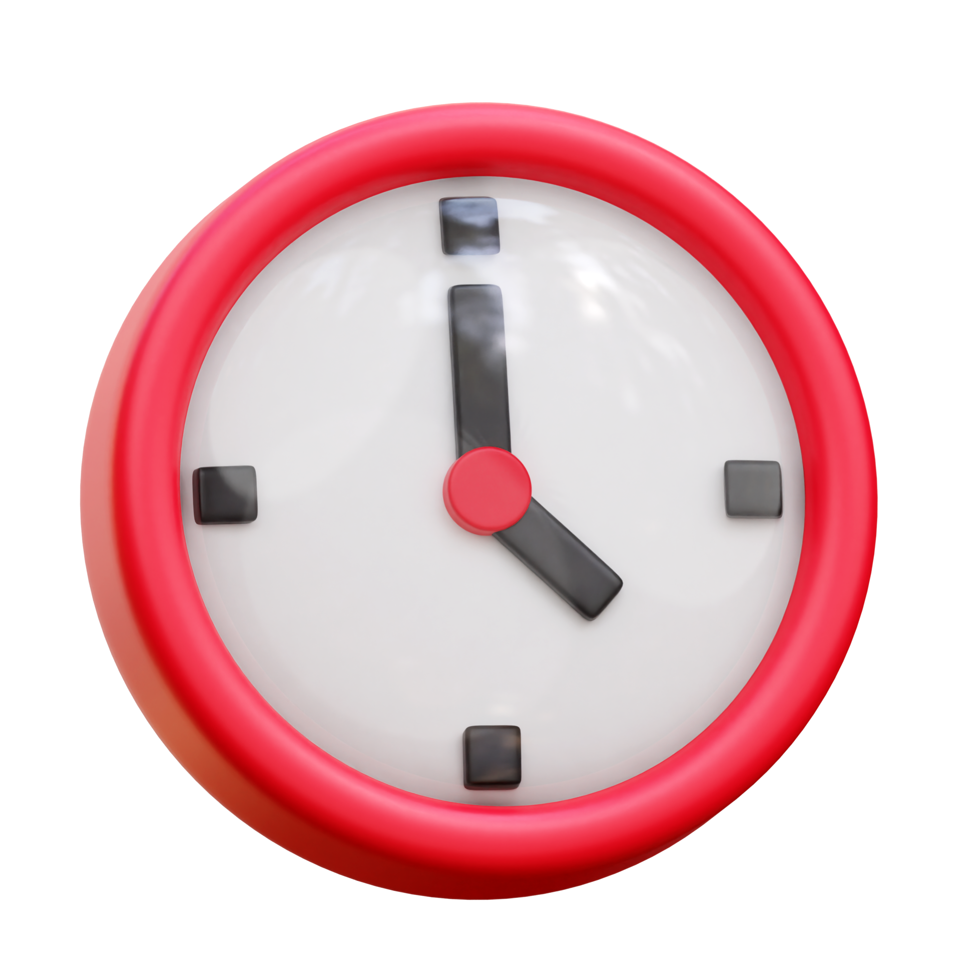 3d Red simple clock icon. 21114014 PNG
