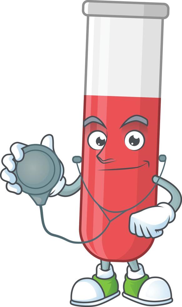 Red test tube Cartoon character vector