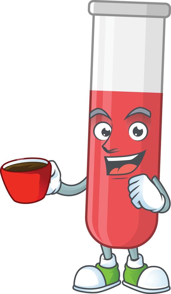 Red test tube Cartoon character vector
