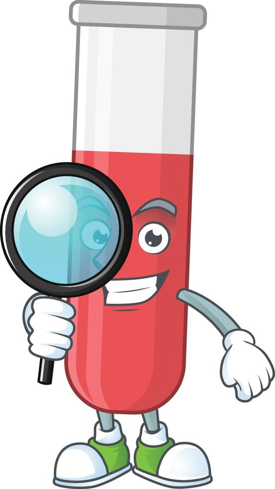 Red test tube Cartoon character vector