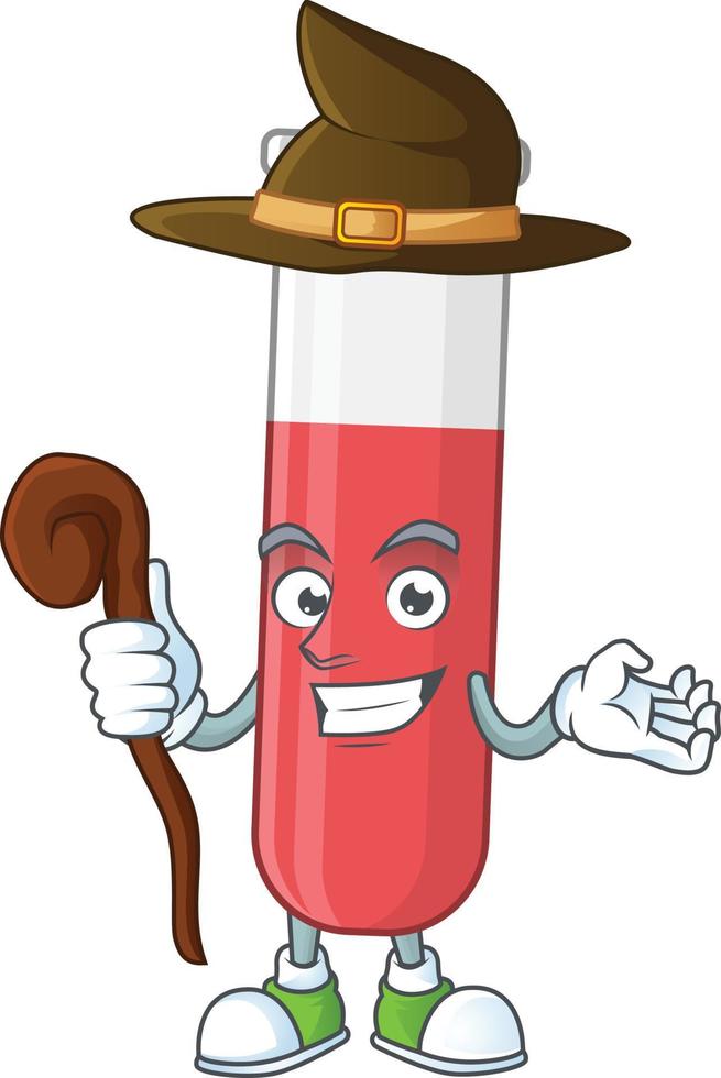 Red test tube Cartoon character vector