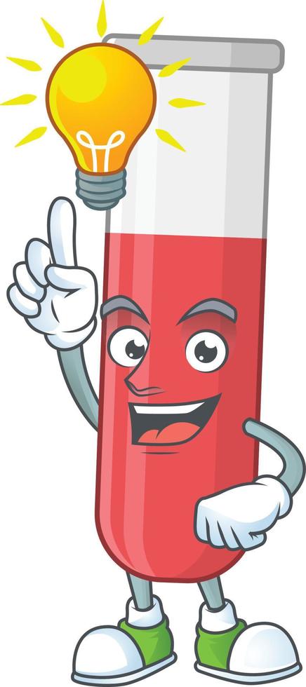 Red test tube Cartoon character vector