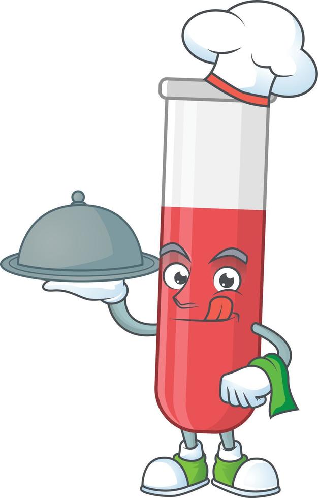 Red test tube Cartoon character vector