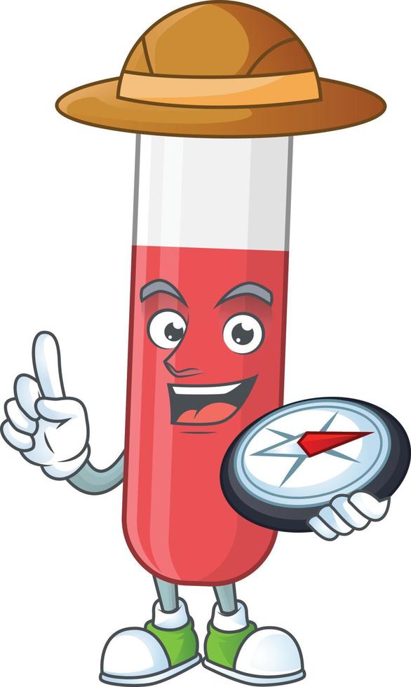 Red test tube Cartoon character vector