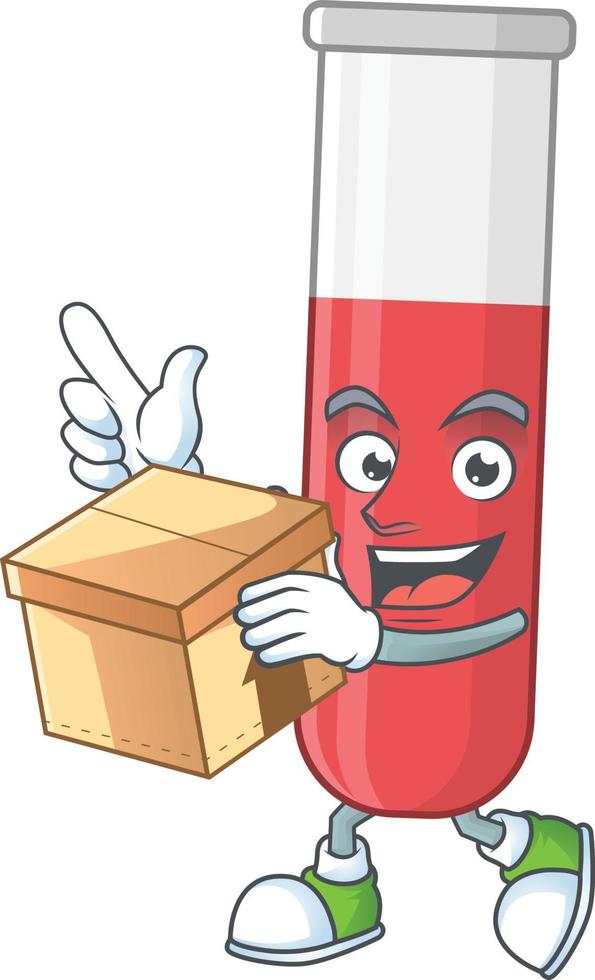 Red test tube Cartoon character vector