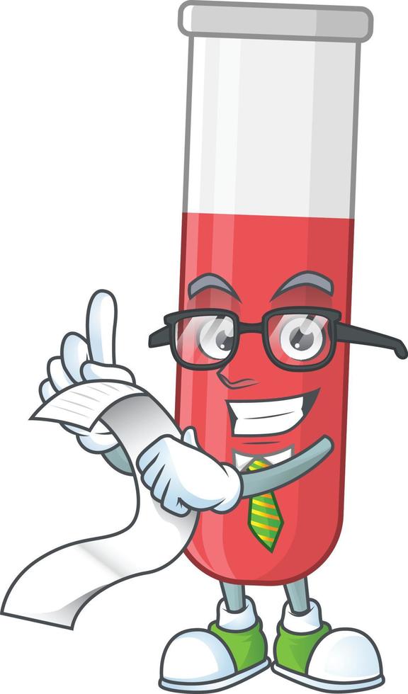 Red test tube Cartoon character vector