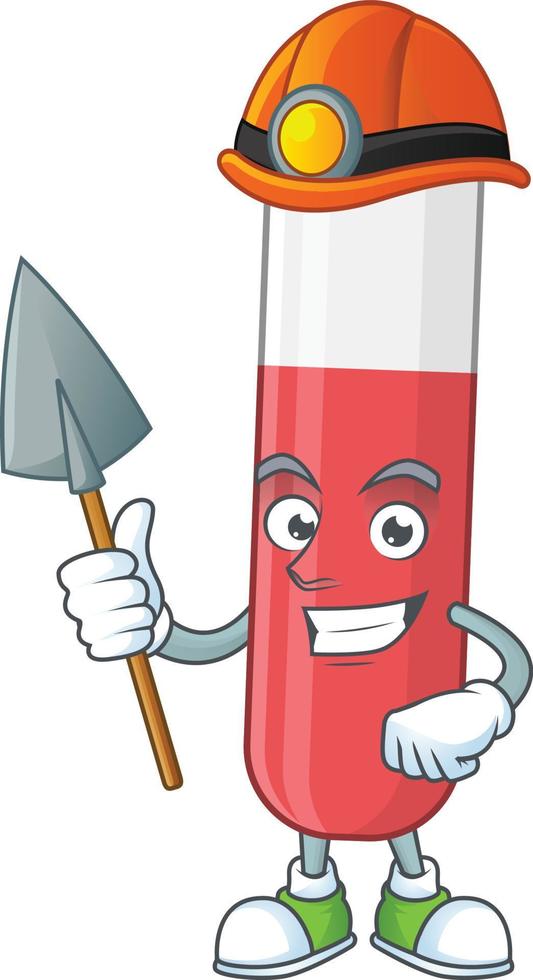 Red test tube Cartoon character vector