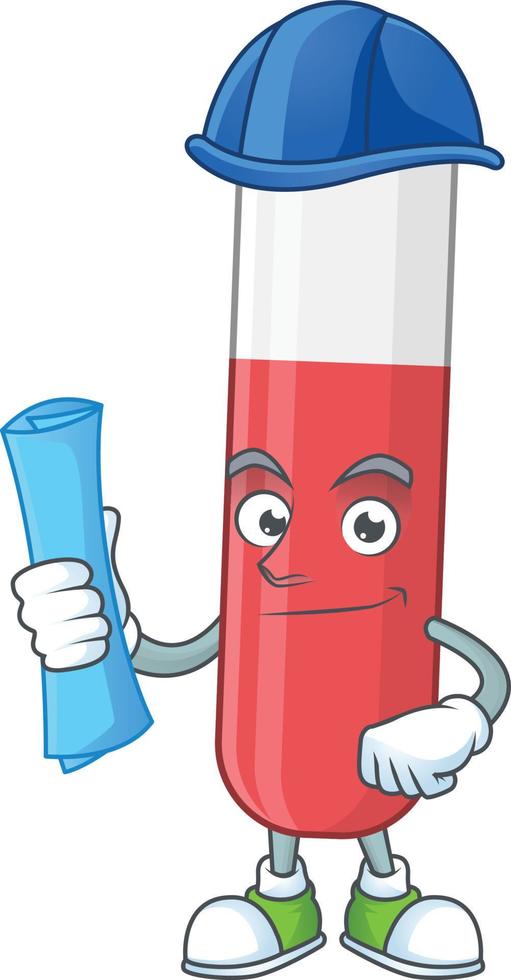 Red test tube Cartoon character vector