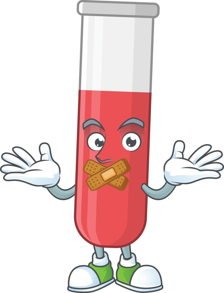 Red test tube Cartoon character vector