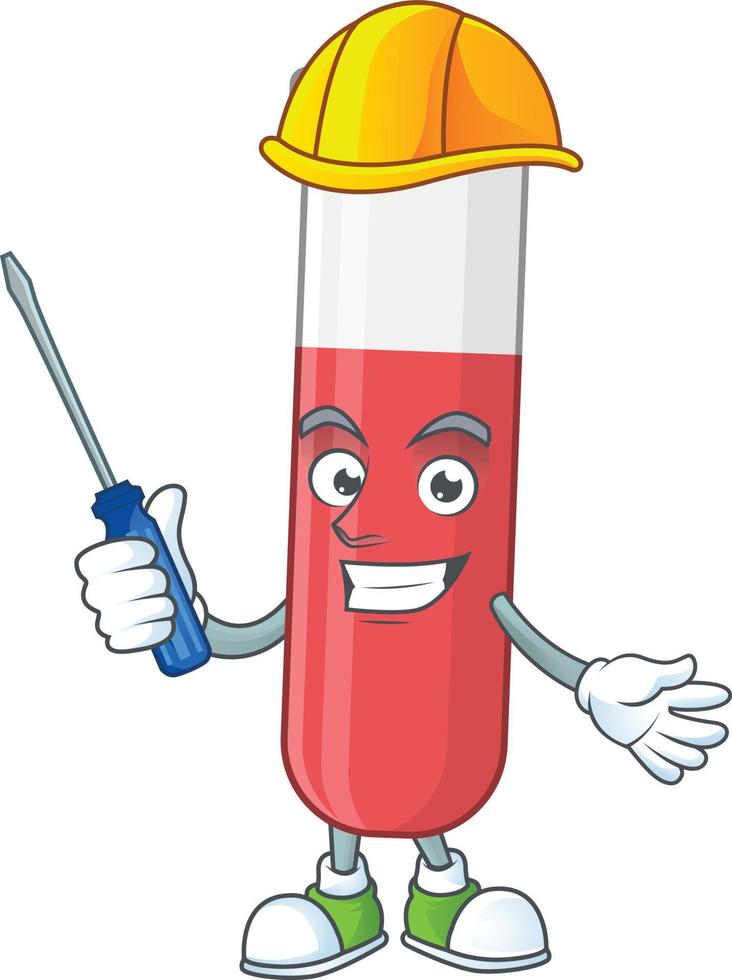 Red test tube Cartoon character vector