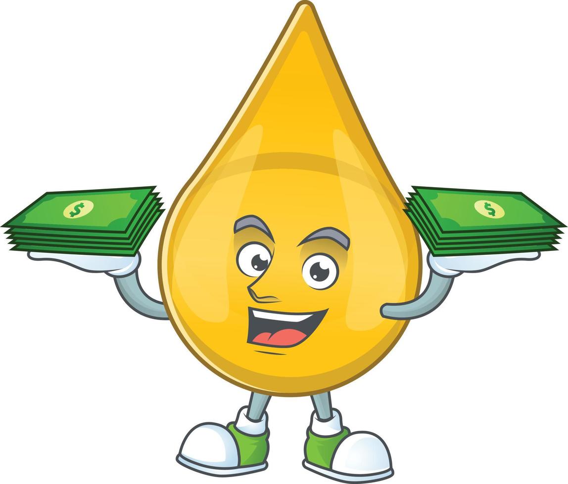 Gold hair serum Cartoon character vector